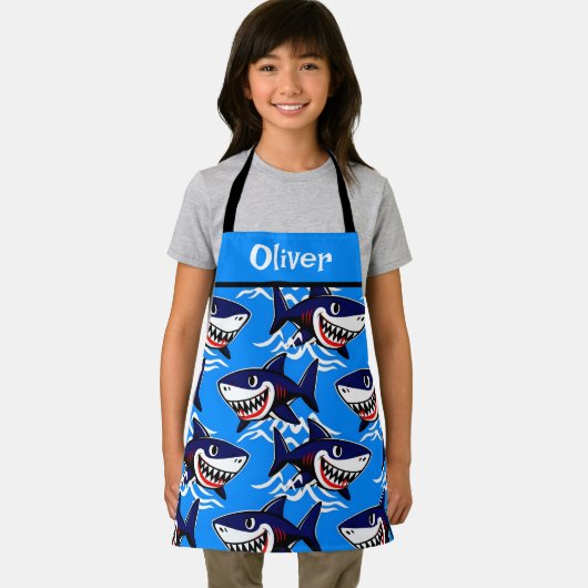 Funny Cartoon Shark Pattern Schürze (Insitu)