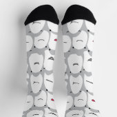 Funny Cartoon Shark Socks Socken (Oben)
