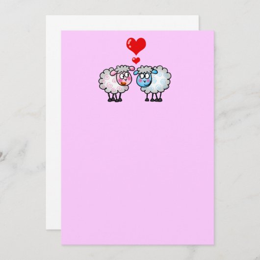 Funny Cartoon Sheeps, Hochzeitpaar (Vorne/Hinten)