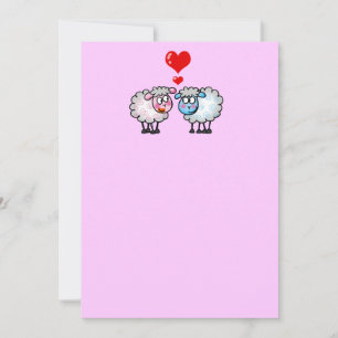 Funny Cartoon Sheeps, Hochzeitpaar