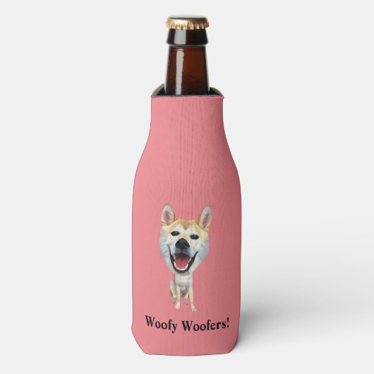 Funny Cartoon Shiba Inu Flasche Cooler Flaschenkühler (Flaschenvorderseite)