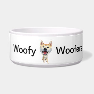 Funny Cartoon Shiba Inu Woofy Woofers Dog Bowl Napf