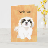 Funny Cartoon Shih Tzu Dog Pun Danke Karte (Gelbe Blume)