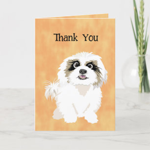 Funny Cartoon Shih Tzu Dog Pun Danke Karte
