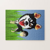 Funny Cartoon Siberian Husky 252 Piece Puzzle (Horizontal)