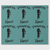 Funny Cartoon Silhouette Pirate Vater Geschenkpapier (Flach)