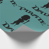 Funny Cartoon Silhouette Pirate Vater Geschenkpapier (Ecke)