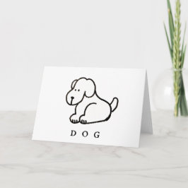 Funny Cartoon Sitting Dog Folded Greeting Card Karte