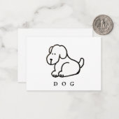 Funny Cartoon Sitting Dog Mitteilungskarte (Vorderseite/Rückseite Beispiel)