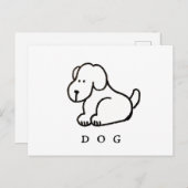 Funny Cartoon Sitting Dog Postkarte (Vorne/Hinten)