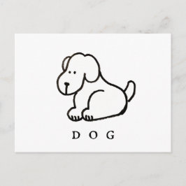 Funny Cartoon Sitting Dog Postkarte