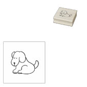 Funny Cartoon Sitting Dog Wood Art Stamp Gummistempel (Stempel)