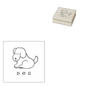Funny Cartoon Sitting Dog Wood Art Stamp Gummistempel (Stempel)