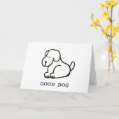 Funny Cartoon Sitting Good Dog Greeting Card Karte (Gelbe Blume)