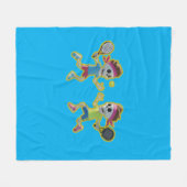 Funny Cartoon Skeletons Playing Padel Tennis – 3D  Fleecedecke (Vorderseite (Horizontal))