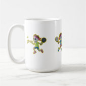Funny Cartoon Skeletons Playing Padel Tennis – 3D Kaffeetasse (Links)