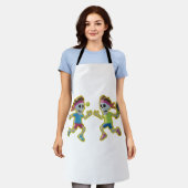 Funny Cartoon Skeletons Playing Padel Tennis – 3D  Schürze (Getragen)