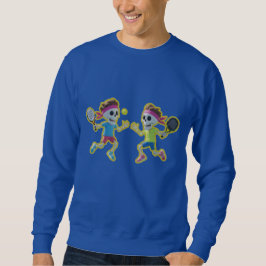 Funny Cartoon Skeletons Playing Padel Tennis – 3D  Sweatshirt
