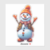 Funny Cartoon Snowman Aufkleber (Blatt)