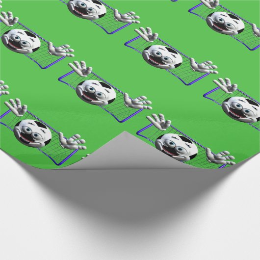 Funny Cartoon Soccer Ball Geschenkpapier (Ecke)