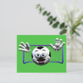 Funny Cartoon Soccer Ball Postkarte (Stehend Vorderseite)