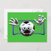 Funny Cartoon Soccer Ball Postkarte (Vorne/Hinten)