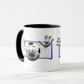Funny Cartoon Soccer Ball Tasse (Vorderseite Links)