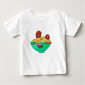 Funny Cartoon Spaghetti Fleischbällchen Kunst Baby T-shirt (Vorderseite)