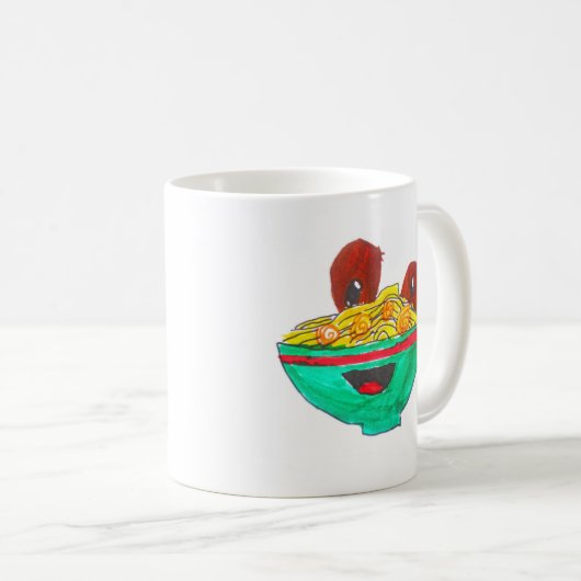 Funny Cartoon Spaghetti Fleischbällchen Kunst Kaffeetasse (VorderseiteRechts)