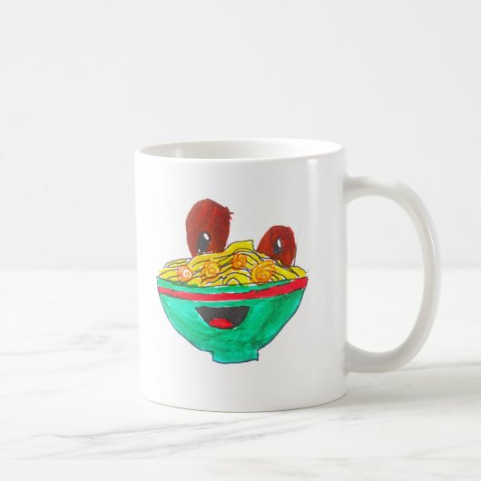 Funny Cartoon Spaghetti Fleischbällchen Kunst Kaffeetasse (Rechts)