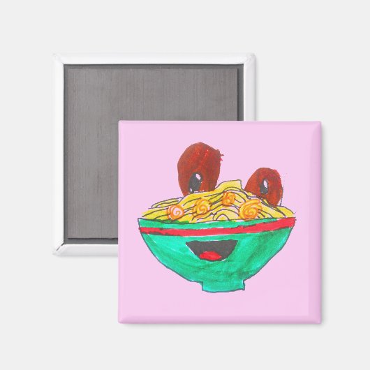 Funny Cartoon Spaghetti Fleischbällchen Kunst Magnet (Vorderseite/Rückseite)