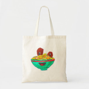 Funny Cartoon Spaghetti Fleischbällchen Kunst Tragetasche