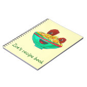 Funny Cartoon Spaghetti Kochbuch Kunst Notizblock (Linke Seite)