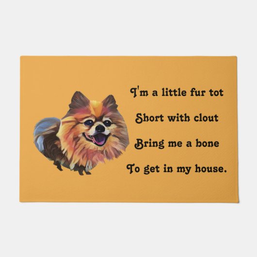 Funny Cartoon Spitz Doormat Fußmatte (Vorderseite)