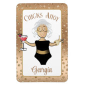 Funny Cartoon Sprichwort Brown Mature Lady Cruise  Magnet (Vertikal)