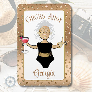 Funny Cartoon Sprichwort Brown Mature Lady Cruise  Magnet