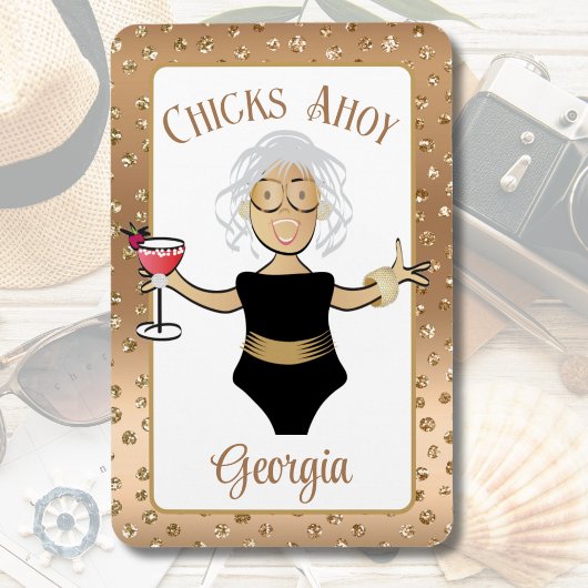 Funny Cartoon Sprichwort Brown Mature Lady Cruise  Magnet