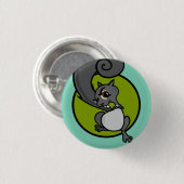 FUNNY CARTOON SQUIRREL RUNDE BUTTON WIEDERHOLEN SC (Vorne & Hinten)