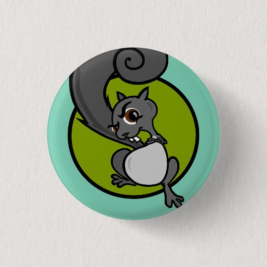 FUNNY CARTOON SQUIRREL RUNDE BUTTON WIEDERHOLEN SC (Vorderseite)