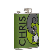FUNNY CARTOON SQUIRREL VINYL WRAPPY FLASK FLACHMANN (Rechts)