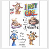 Funny Cartoon Stickers Motivierend & sarkastisch Aufkleber (Blatt)