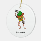Funny Cartoon Stud Muffin Workout Keramikornament (Links)