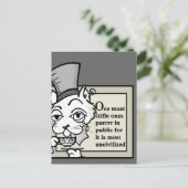 FUNNY CARTOON STYLE CAT MIT TOP HAT POSTCARD POSTKARTE (Stehend Vorderseite)