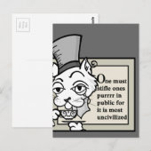 FUNNY CARTOON STYLE CAT MIT TOP HAT POSTCARD POSTKARTE (Vorne/Hinten)
