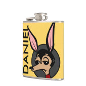 FUNNY CARTOON STYLE DOG VINYL WRAPPY FLASK FLACHMANN (Links)