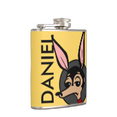 FUNNY CARTOON STYLE DOG VINYL WRAPPY FLASK FLACHMANN (Rechts)