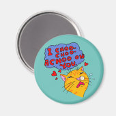 Funny Cartoon Style Orange Cat Liebe Magnet (Vorderseite/Rückseite)