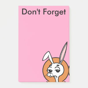 FUNNY CARTOON STYLE RABBIT POST-IT-NOTEPAD POST-IT KLEBEZETTEL