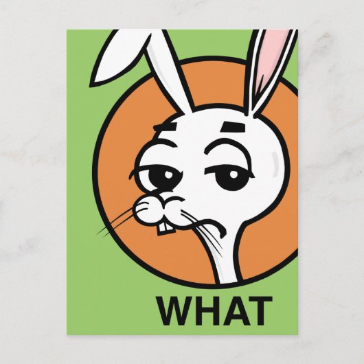 FUNNY CARTOON STYLE RABBIT POSTCARD POSTKARTE (Vorderseite)