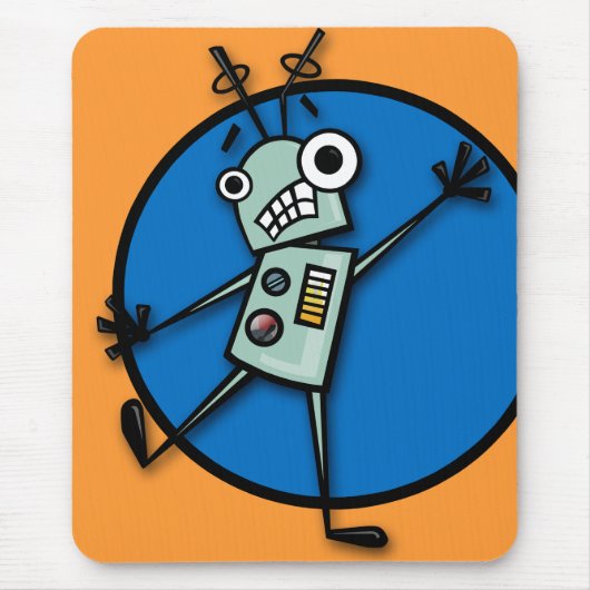 FUNNY CARTOON STYLE ROBOT MOUSE PAD MOUSEPAD (Vorne)